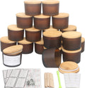 20 Pack 4 OZ Frosted Amber Glass Candle Jars with Lids and Candle Making Kits - Bulk Wide Mouth Small Empty Candle