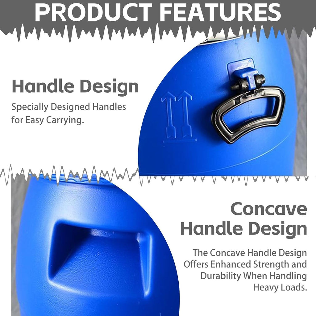 Blue Plastic Drum, Food Grade Barrel with Lid, for Shipping and Storage, Air Tight Design, Water Drum, Rain Barrel