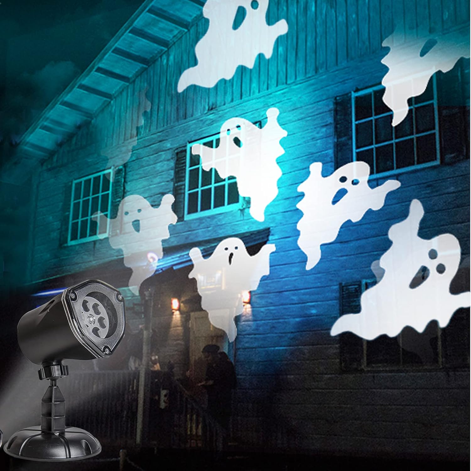 Halloween Projector Lights, Rotating Ghost Projector Halloween Decorations Outdoor, Dynamic Ghost Projector