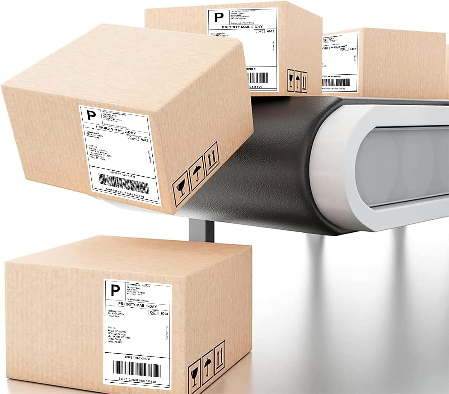 4" x 6" Fanfold Direct Thermal Labels - White Shipping Mailing Postage Labels, Perforated, Permanent Adhesive (4