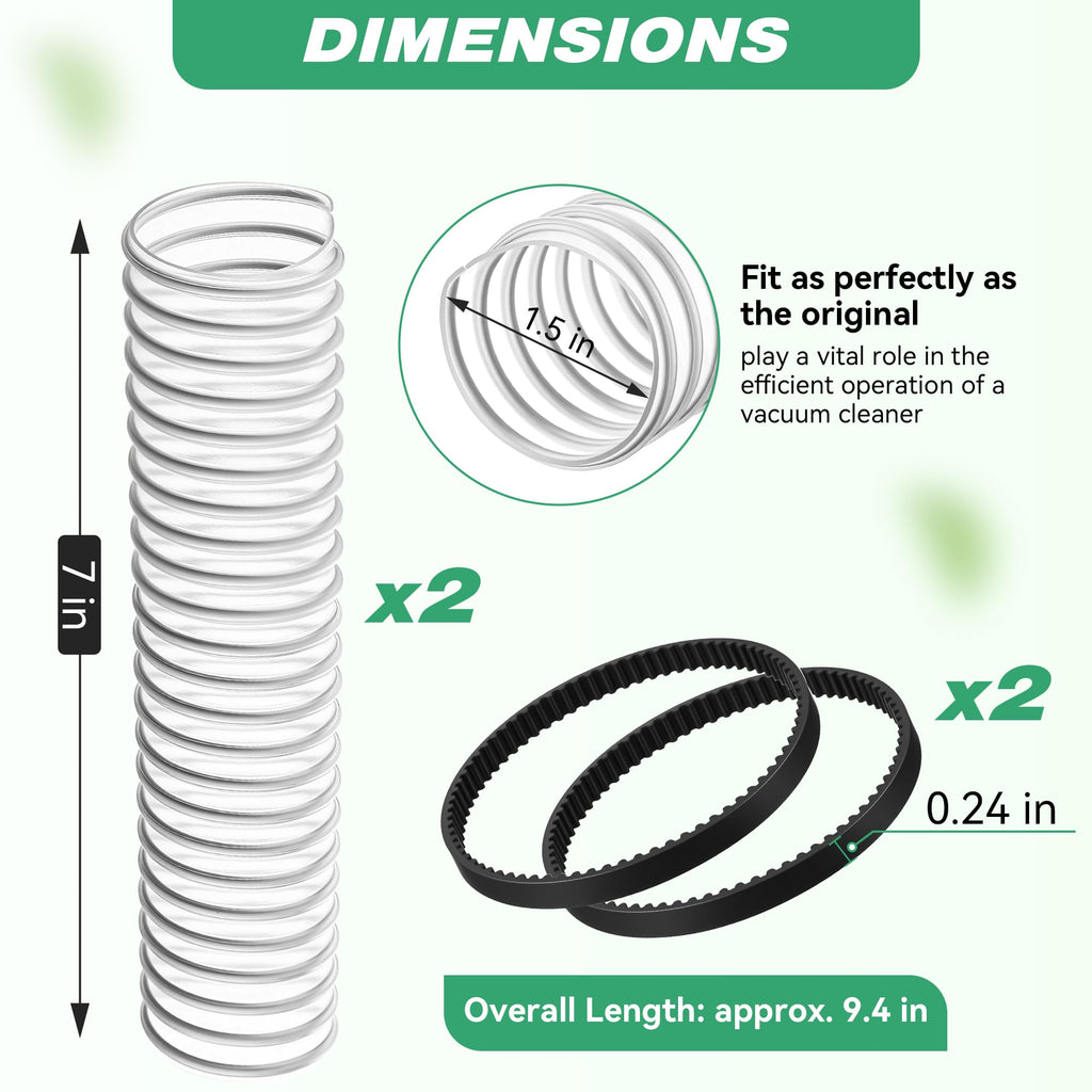 Lower Duct Hose with Replacement Belts, Compatible with Shark NV752
