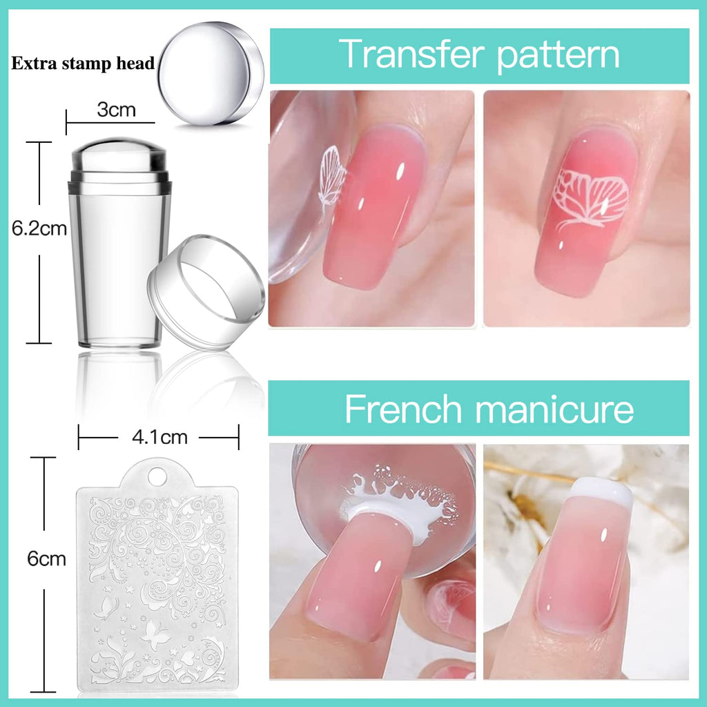 Nail Stamping Plates Set 15PCS Nail Stamping Kit with Nail Stamper