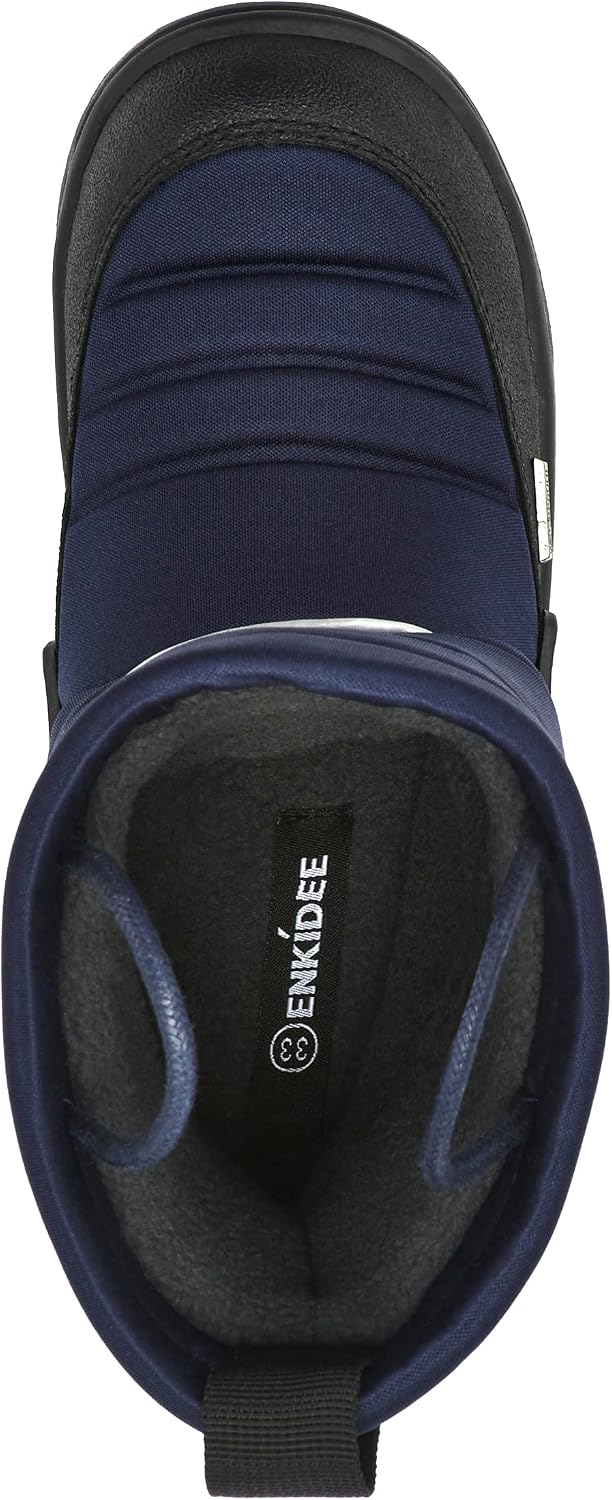 Size 12 US Waterproof Reflective Winter Snow Boots Slip Resistant (Toddler/Little Kid) Navy