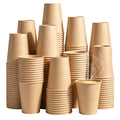 300 Pack 10 oz Kraft Paper Cups, Unbleached Disposable Coffee Cups