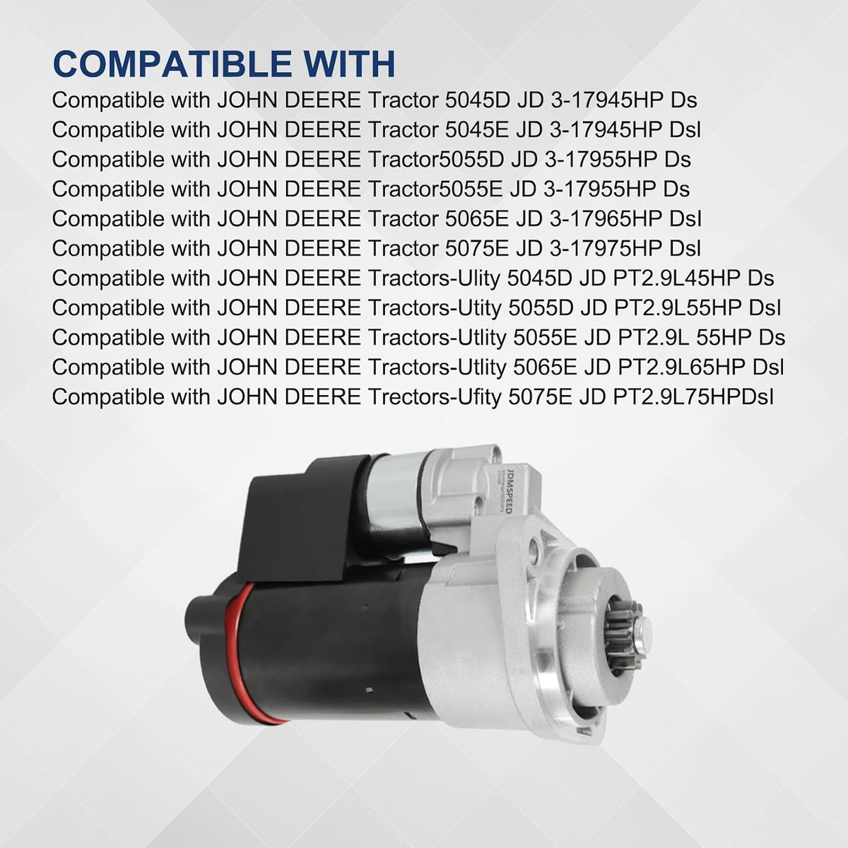 Starter Compatible with John Deere 5045D 5055E 5065E 5075E 2008-2014