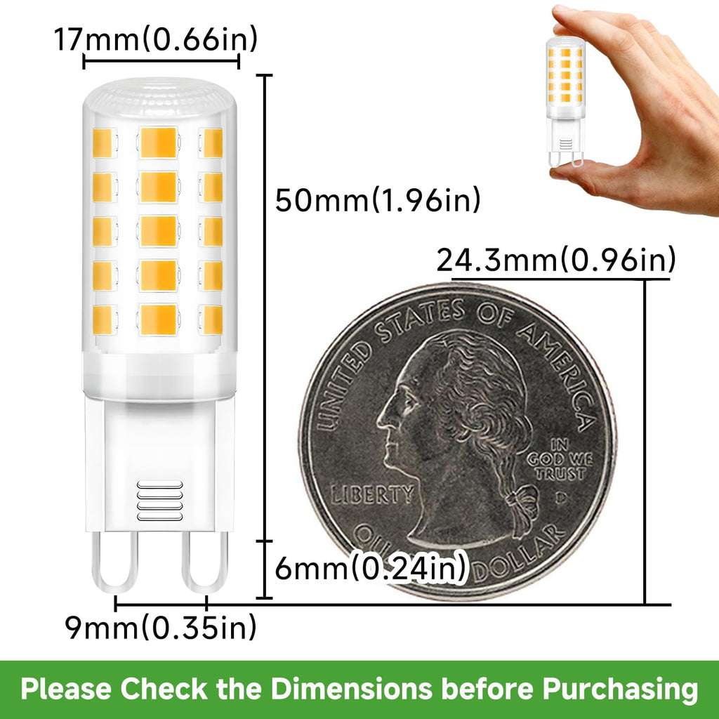 12 Pack G9 LED Bulb, Eq 40 Watt G9 Halogen Bulb, 3000K Soft Warm White