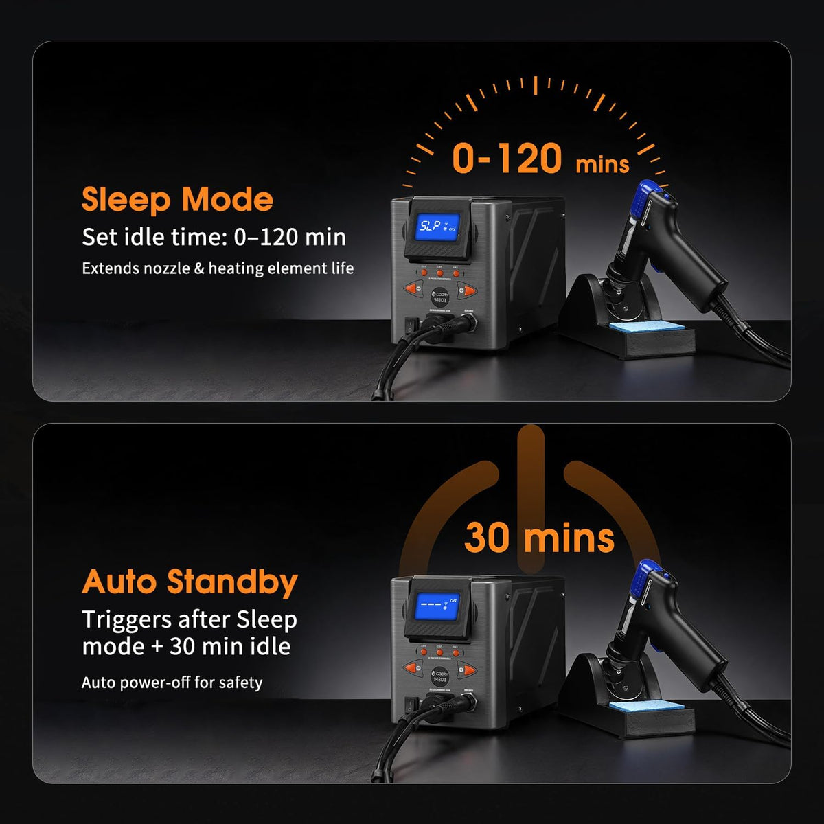 110W 2-IN-1 Desoldering Station, PID Temperature, Sleep Mode, ESD-safe