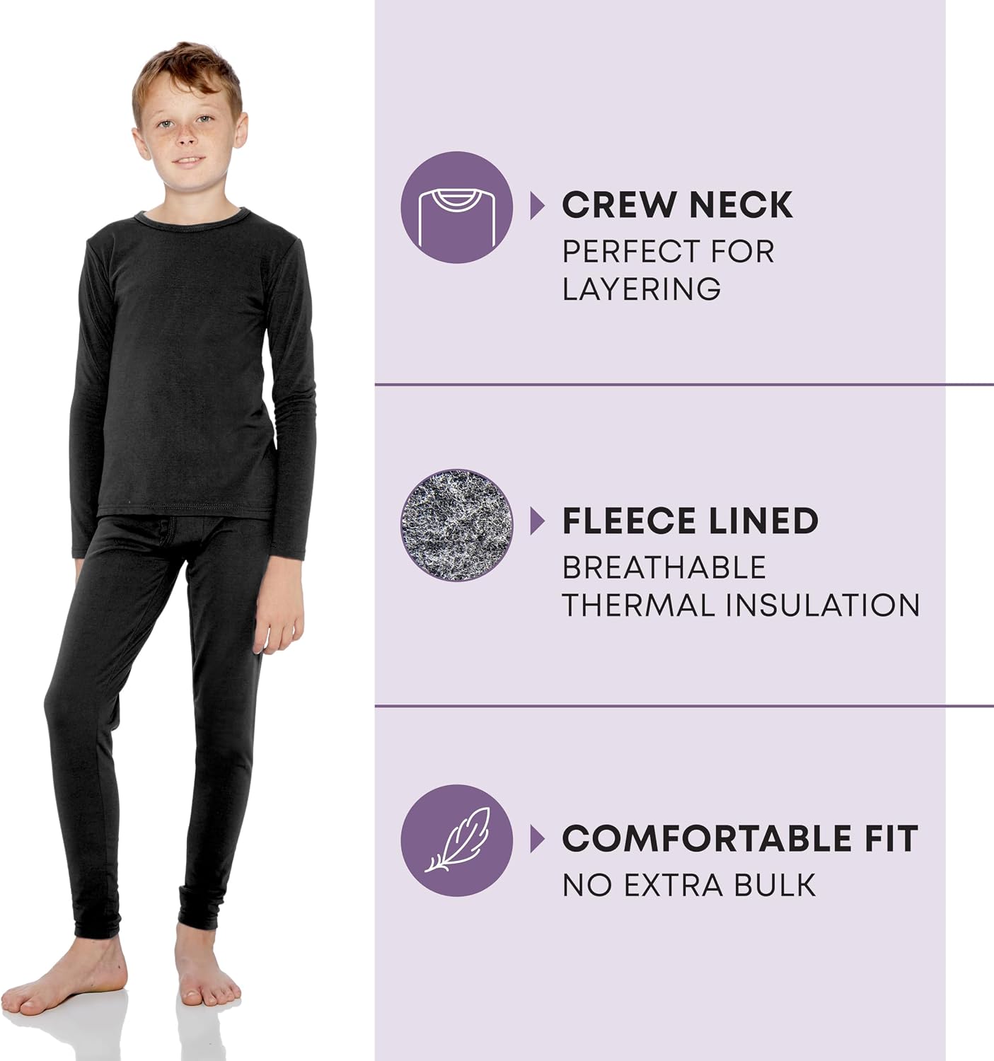 Thermal Underwear for Kids, Boys Thermals, Long Johns Underwear, Base Layer for Cold Weather/Skiing