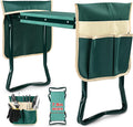 Upgraded Garden Kneeler and Seat with Thicken & Widen Soft Kneeling Pad,Heavy Duty Foldable Gardener Stool with 2