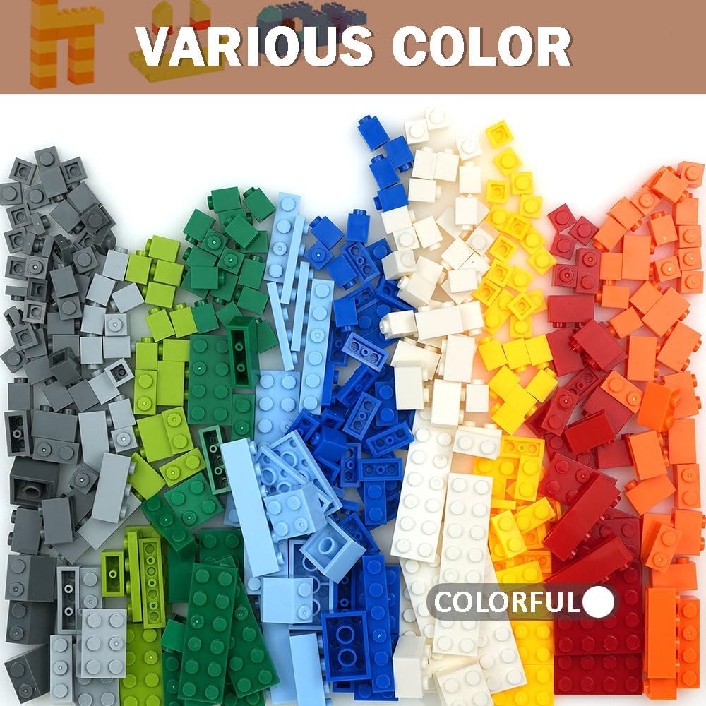 Classic Building Bricks, 300PCS Basic Bulk Blocks in Radom Color