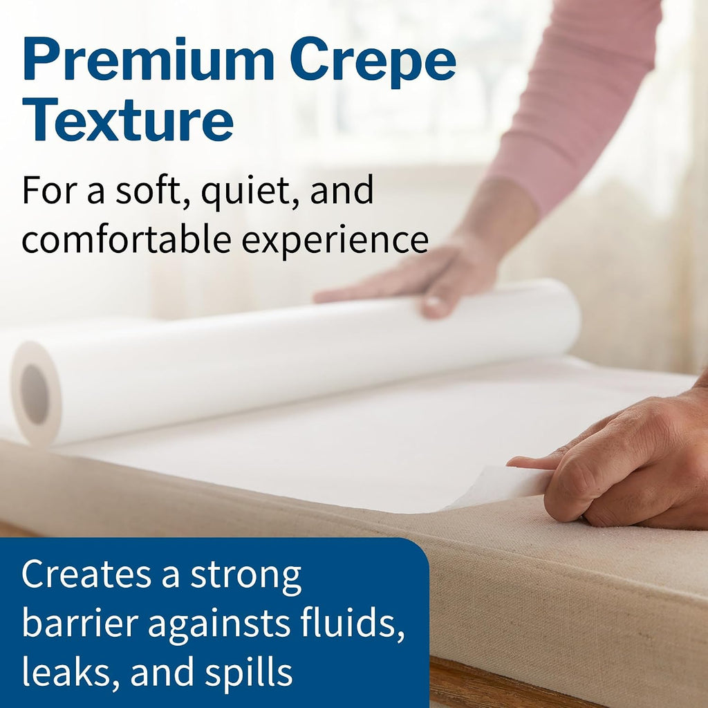 Medical Exam Table Paper, White, Waxing, 21 in x 125 ft, 12 Rolls | Bed Table Sheet Cover Ideal for Diaper Changing