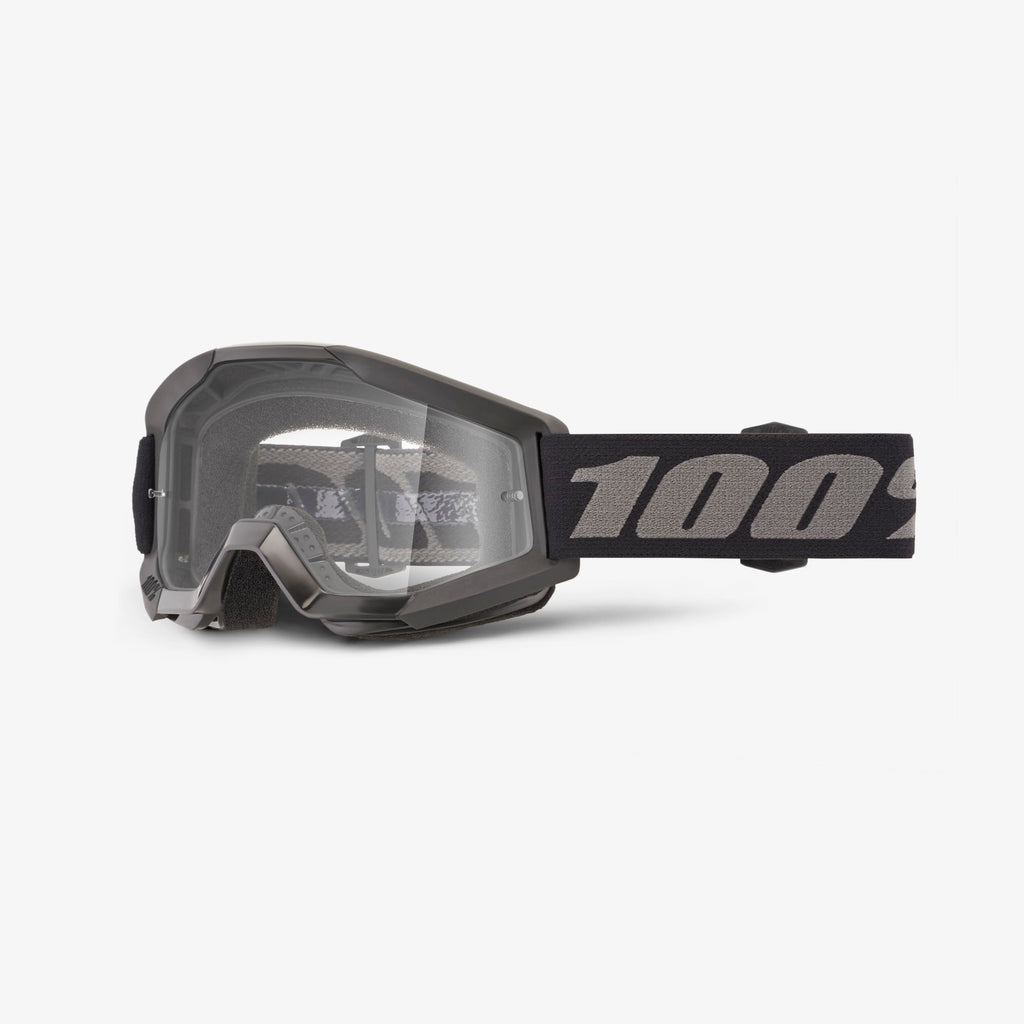Strata Mini Kids Motocross Goggles - Black/Clear Lens