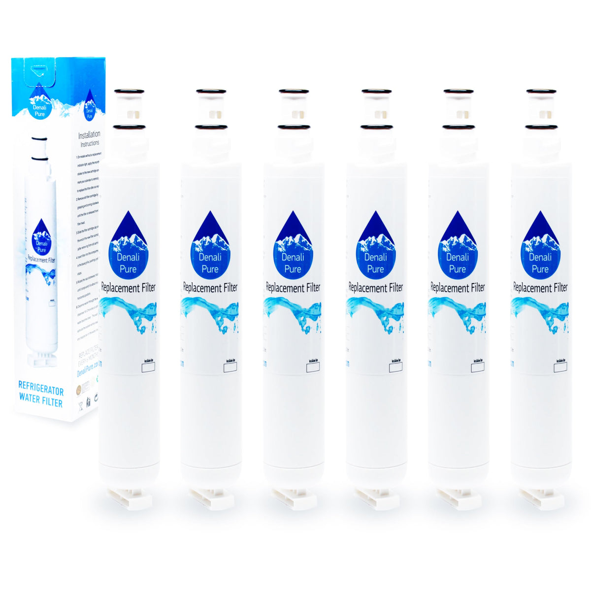 6-Pack Replacement for Whirlpool ET1FHTXMB01 Refrigerator Water Filter