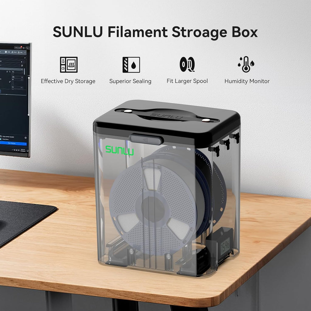 Filament Dry Box - 3KG Filament Storage Box with Hygrometer | Airtight SUNLU Box for 3D Printer Filament Protection