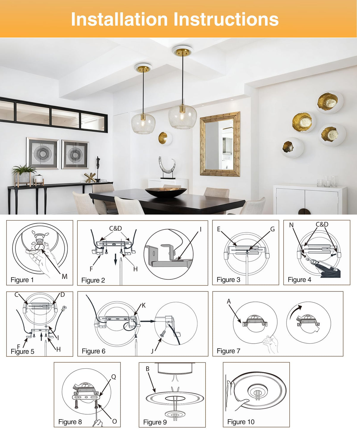 2-Pack Recessed Can Light Conversion Kit for 5" and 6" Ceiling