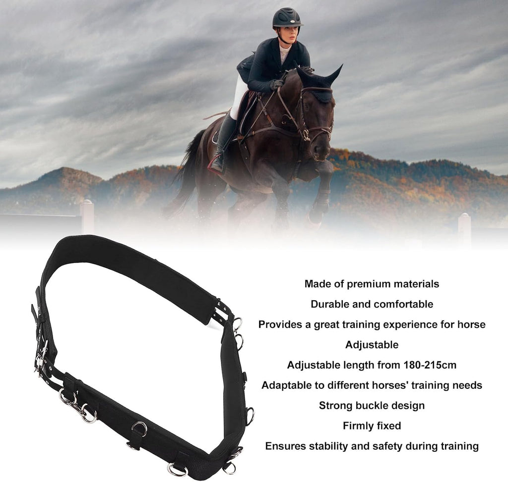 Horse Surcingle, Horse Training Surcingle, Lunging Surcingle, Adjustable Length Professional Training Surcingle for