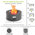 30" Round Outdoor Propane Fire Pit Table Firepit Table for Outside Patio