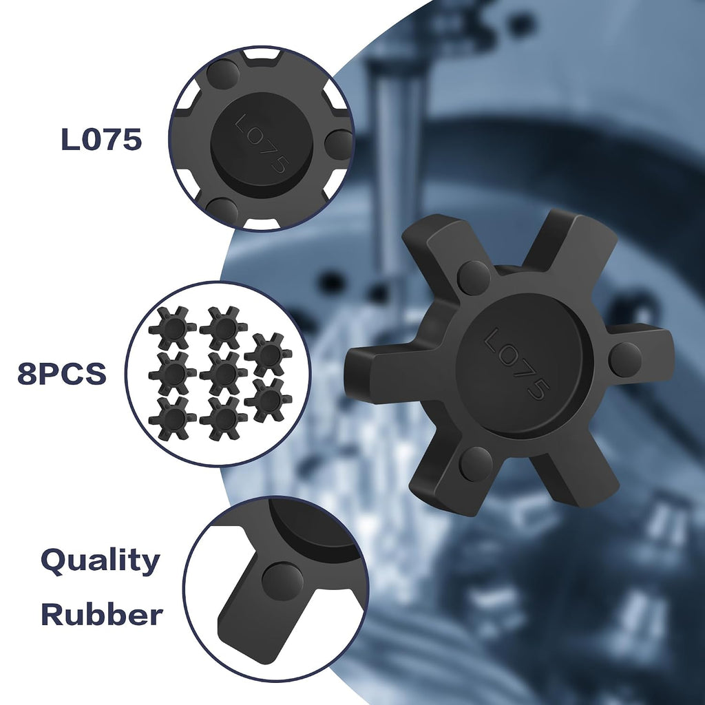 XIKE L075 NBR Rubber Spider for L-Jaw Coupling, 8-Pack