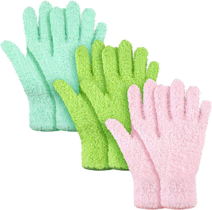 3 Pairs Microfiber Plant Dusting Gloves Leaf Cleaning Gloves for Indoor Plants, Blinds, Furniture, House (Green