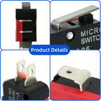 12 Pcs Micro Limit Switch with Short Hinge Lever SPDT 1NO 1NC Microswitch V-151-1C25
