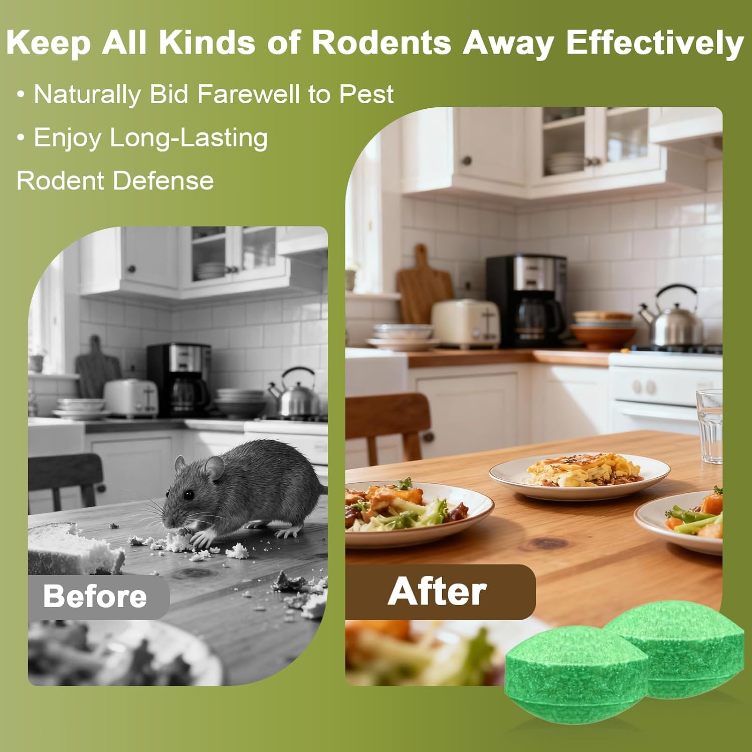 Mouse Repellent 28 Pack, Suitable for Kitchen and Outdoor, Safe for Family
