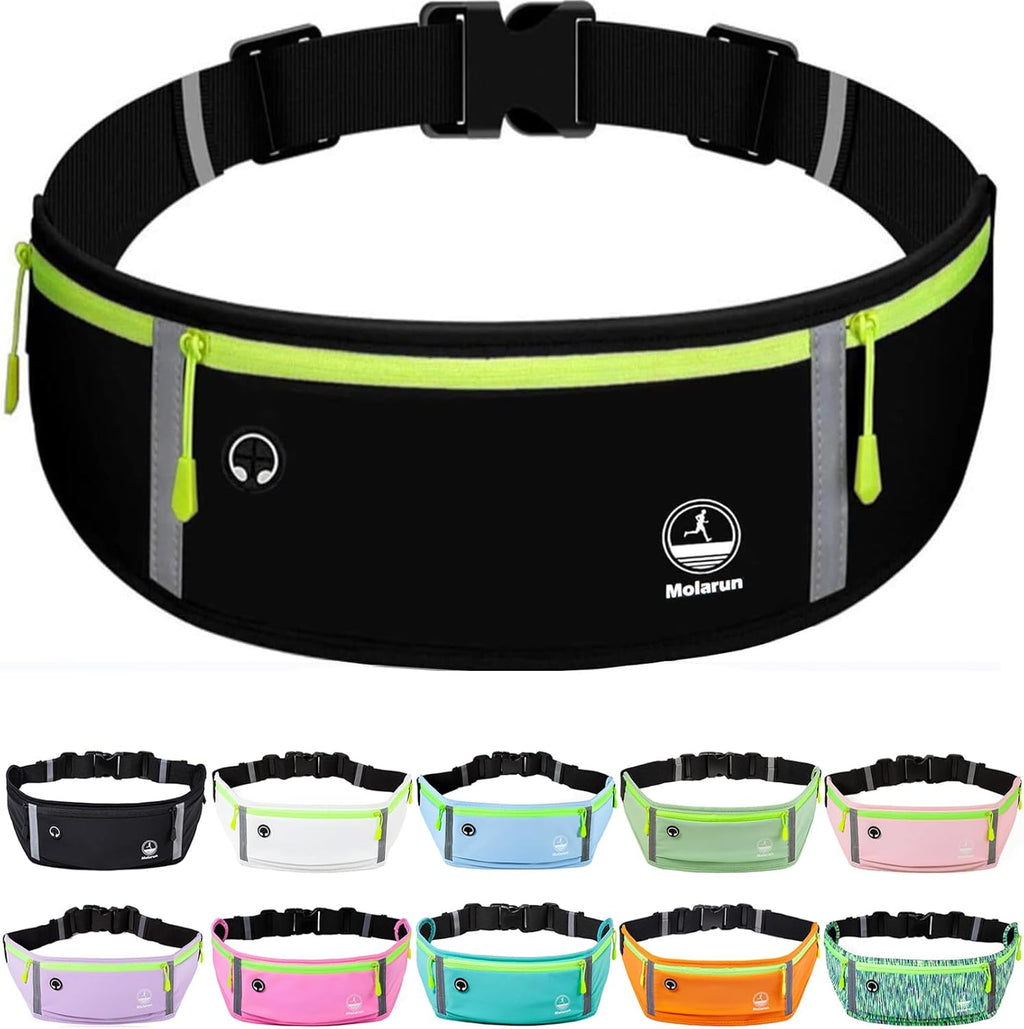 Running Belt Slim Fanny Pack Jogging Pouch Phone Holder Waist Pack - Black