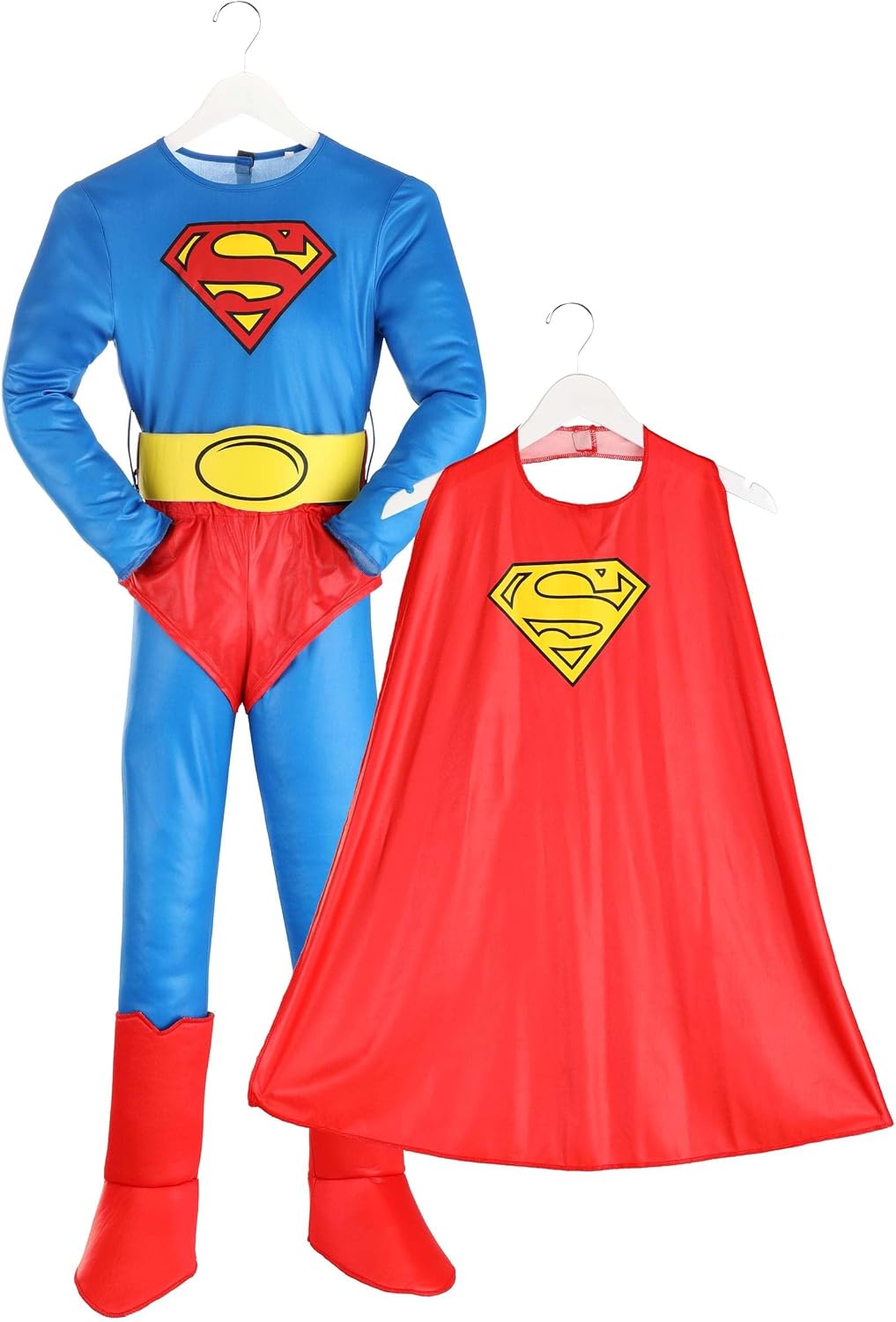 Kid's Classic Superman Costume for Boy's - Child DC Comic Superhero Suit with Cape, Briefs, Belt, & Boot Covers