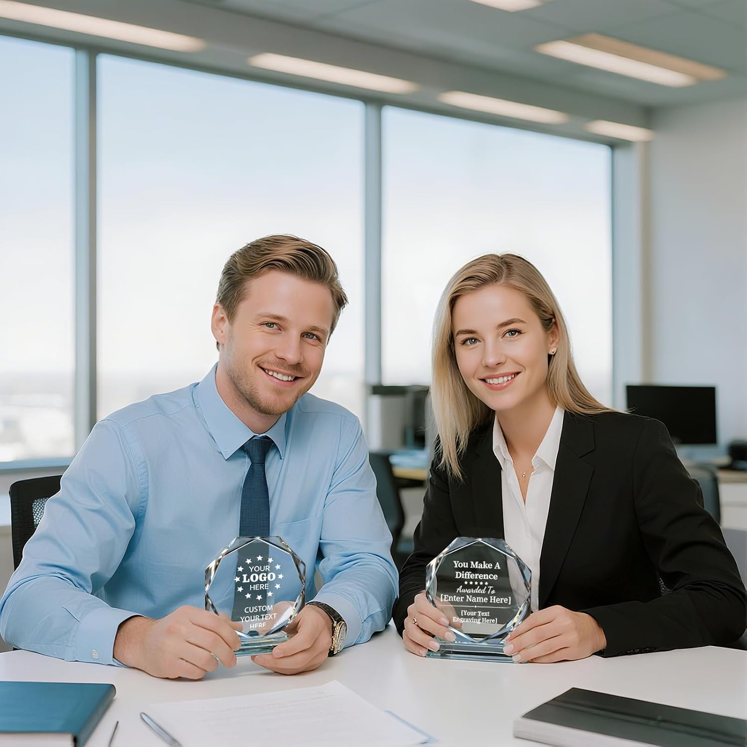 Personalized Crystal Trophy Award – Custom Awards and Trophies for Employees, Coworkers, Boss – Retirement, Farewell