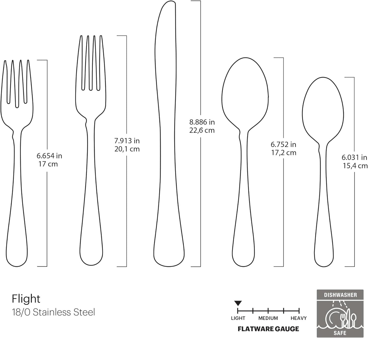 Flatware Flight Gold Satin 18/0 Silverware Set for 4, (20-Piece)