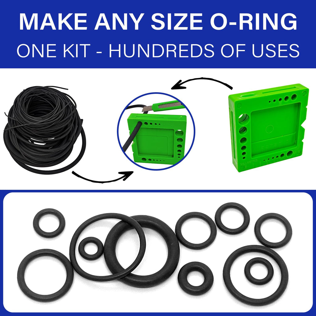 Buna-N O-Ring Splicing Kit, 70A Durometer, Black, 10 Sizes