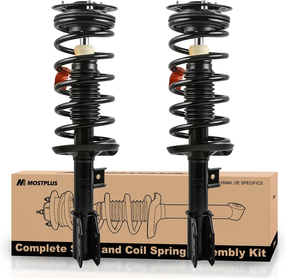 MOSTPLUS Front Pair Complete Strut Spring Assembly Compatible for 2002-2007 Saturn Vue Replaces 172217 172218 Left & Right Shock Coil