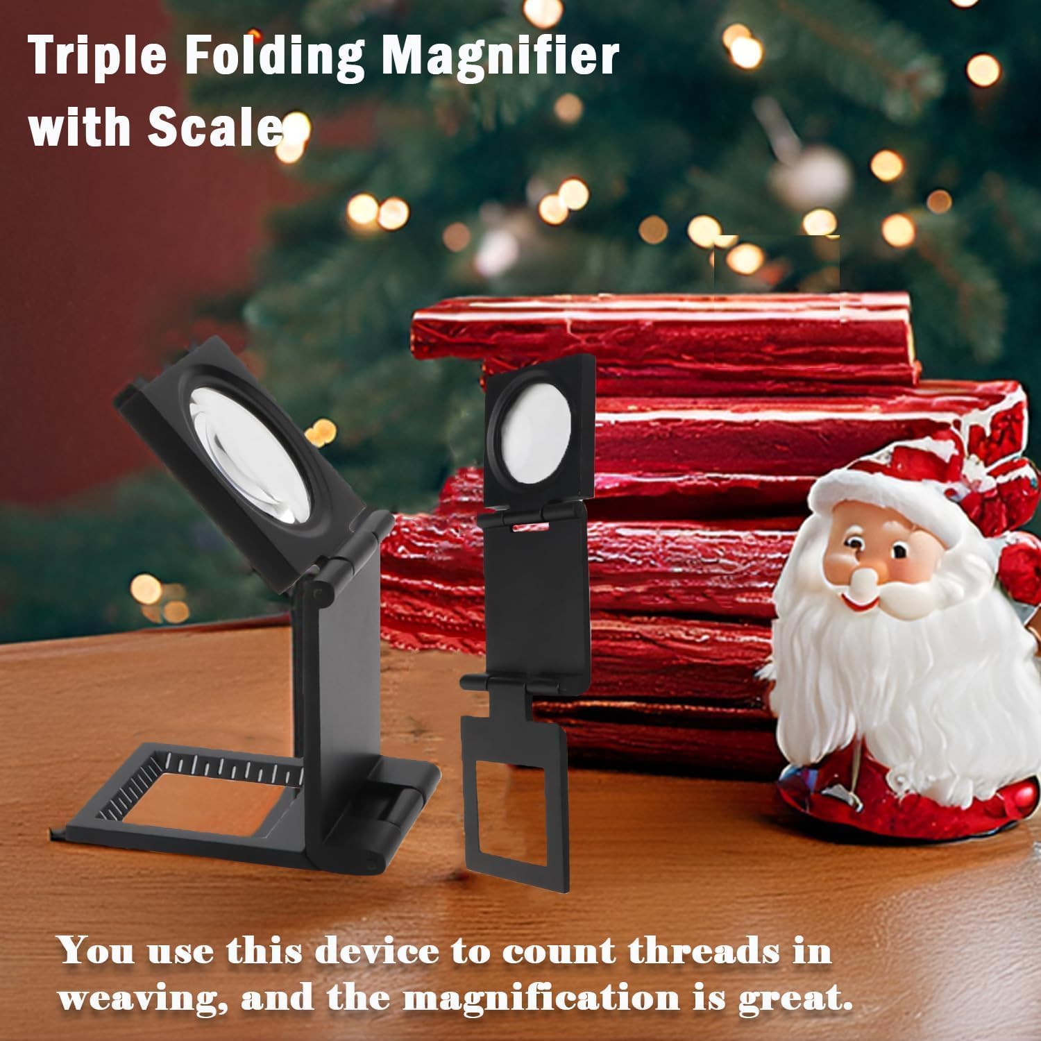 10X 28MM Pocket Magnifier Small Folding Jewelers Loupe | Three-folding Magnifying Glass with storage bag, mini