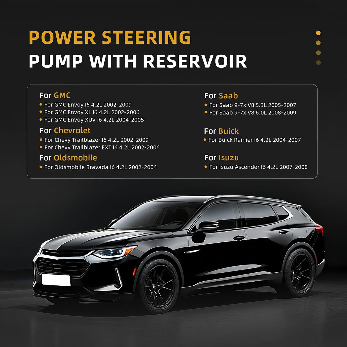 Power Steering Pump with Pulley for Chevy Trailblazer