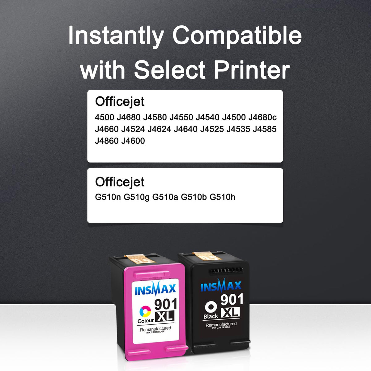 901XL Ink Cartridges Black/Color Combo Pack Replacement for HP 901 901xl