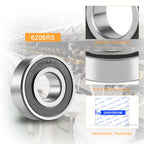 20 Pcs 6206-2RS Double Rubber Seal Bearings 30x62x16mm Deep Groove Ball Bearing High Precision Pre-Lubricated and Stable Performance and Cost Effective