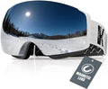 Magnetic Ski Goggles, Interchangeable OTG Snowboard Goggles | SGS-certified anti-fog lenses, 16 N52 magnets