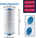 6CH-960 Spa Filter Replaces Jacuzzi Filters J-300 Series, 2 Pack