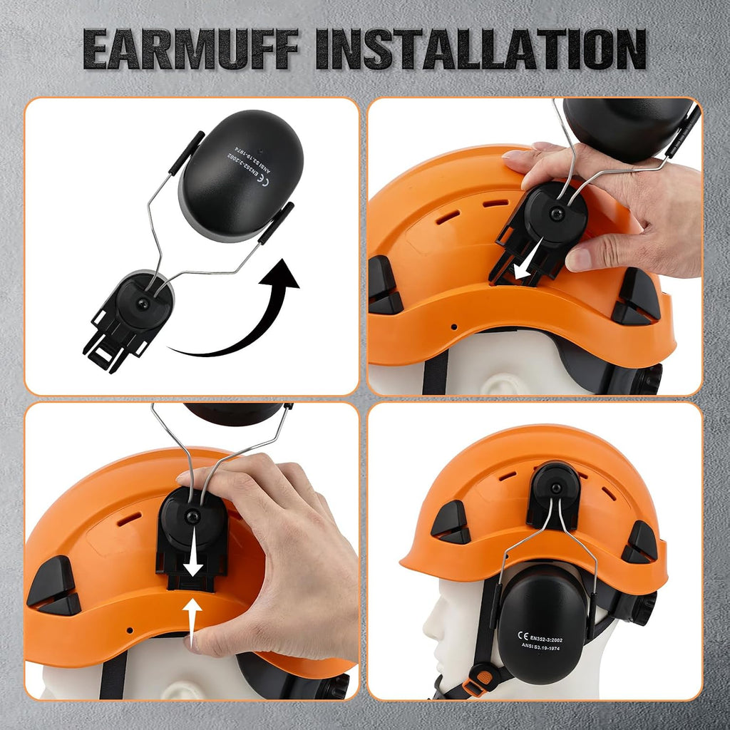 Arborist Helmet Kit with Visor, Earmuffs, A5 Gloves & Glasses | Vented Climbing Hard Hat for Landscapers, Brush