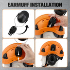 Arborist Helmet Kit with Visor, Earmuffs, A5 Gloves & Glasses | Vented Climbing Hard Hat for Landscapers, Brush