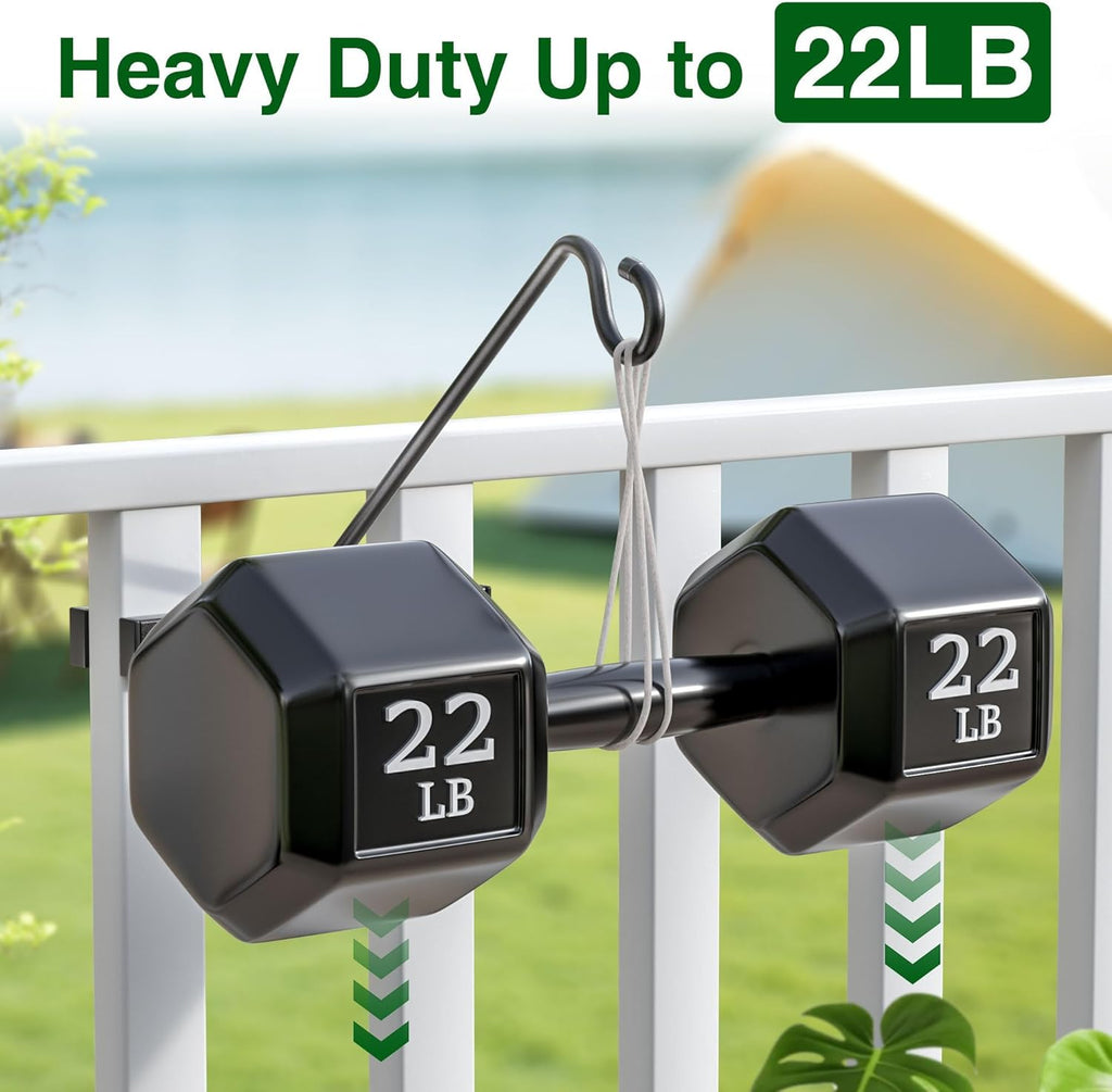12Inch Deck Hook, Deck Bird Feeder Hanger for Railing 22 lbs Capacity