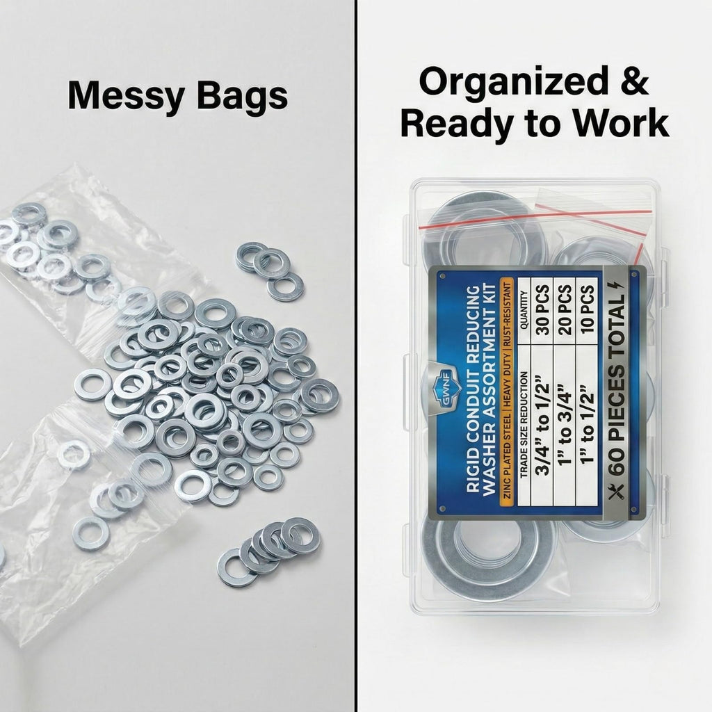 GWNF 60-Piece 3-Size Rigid Conduit Reducing Washer Assortment Kit