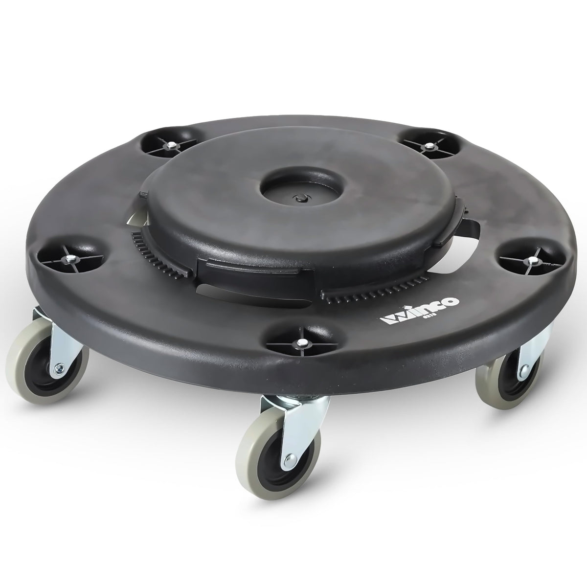 18" Black Standard Commercial Trash Can Dolly