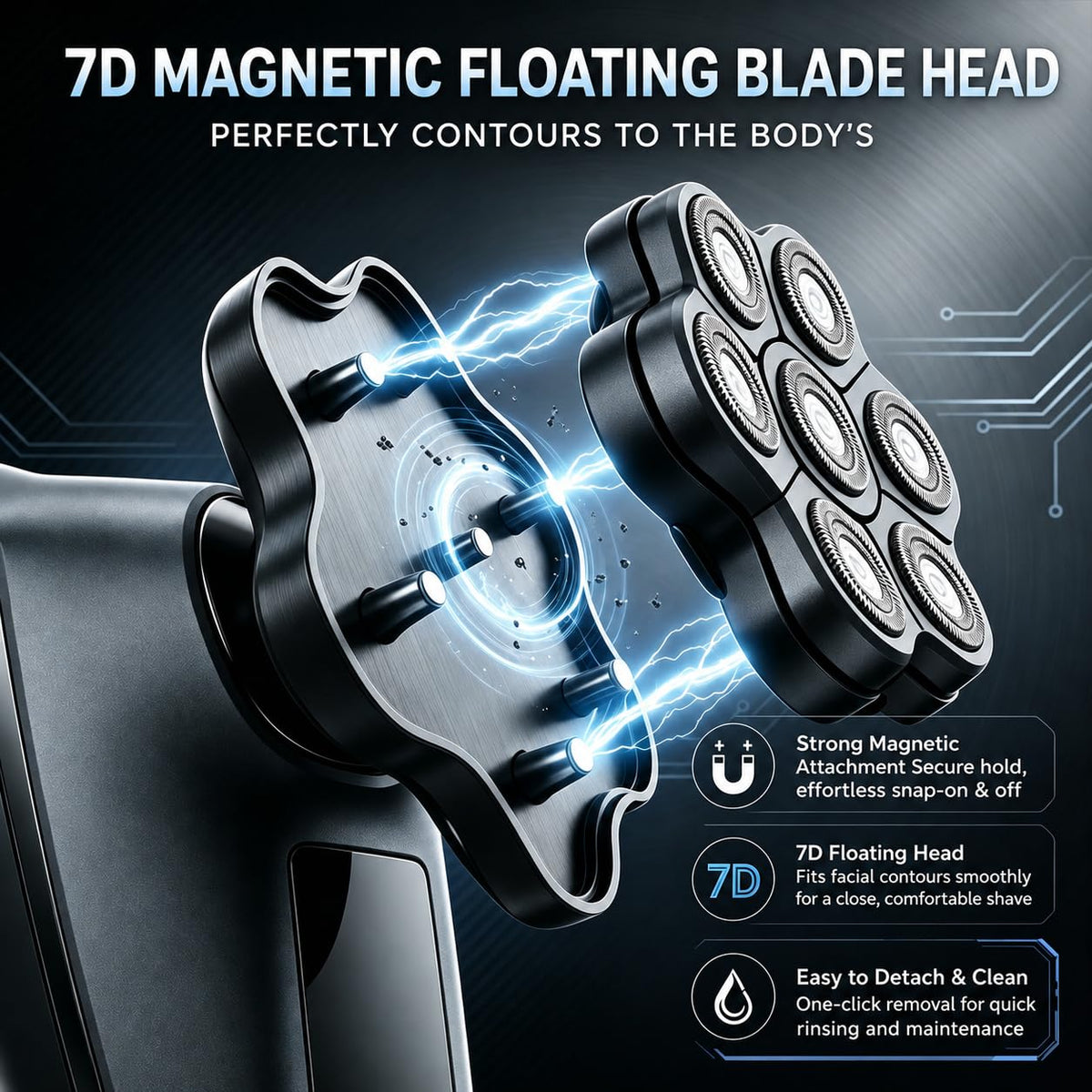 6-in-1 Back Shaver for Men, Body Groomer, Foldable Handle