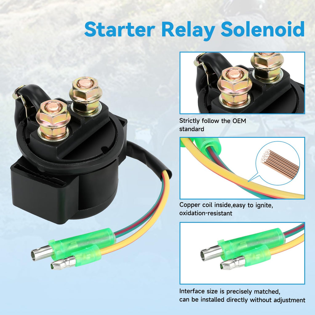 EOPOAYI Recon 250 Ignition Coil Starter Solenoid Relay for Fourtrax 200 ATV