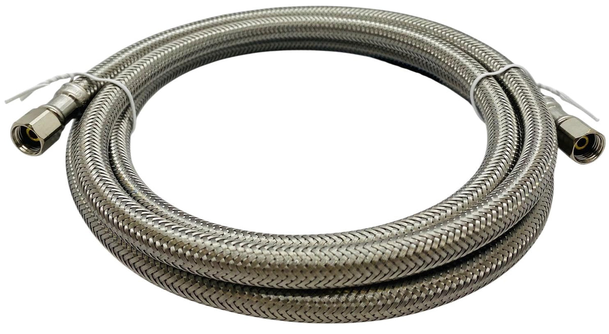 1/4" COMP X 1/4" COMP 72" Stainless Steel Hose for Refrigerators 1406RFSS