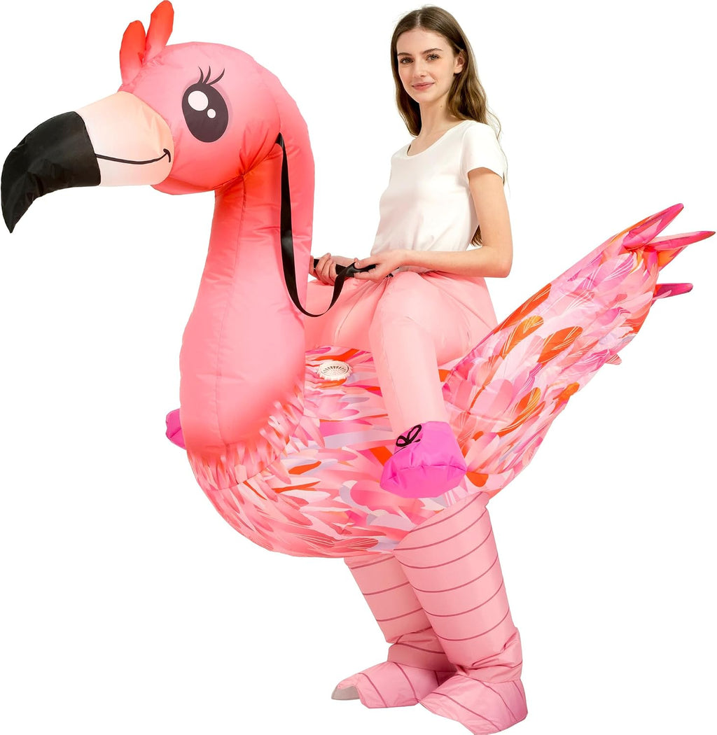 Halloween Inflatable Costume Adult,Blow Up Ride On Flamingo Suit Men Women