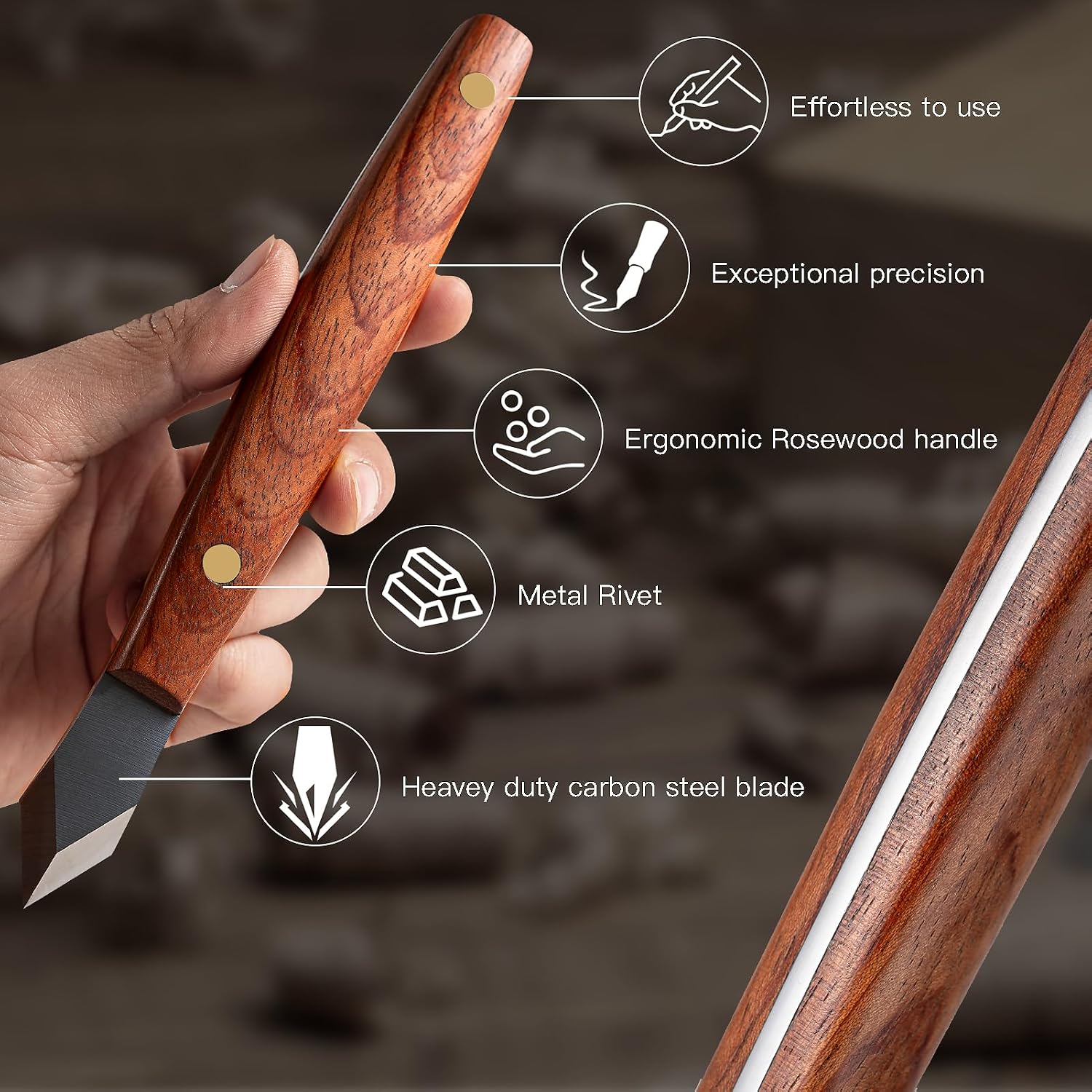 Marking Knife Woodworking Heavy Duty Scribing Gauge Knife Leather Sheath Carbon Steel Double Beveled Blade Striking