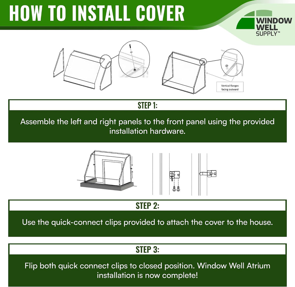 Atrium Basement Window Well Covers Outside Protection 46"L x 22"W x 12"H