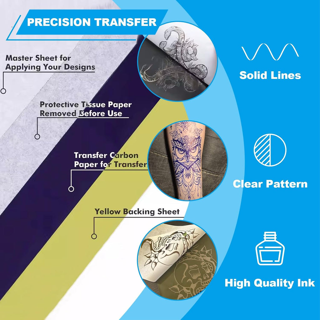 Tattoo Transfer Paper 100 Sheets Thermal Stencil Paper for Tattooing