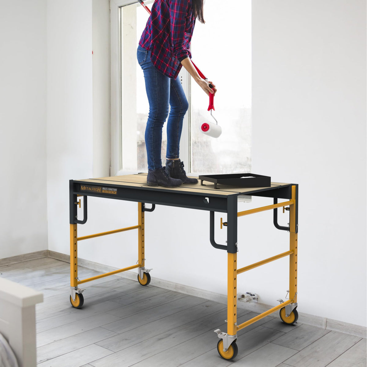 5-in-1 Multifunction Workbench, Miter Saw Stand, Workbench, Utility Cart, Work Platform + Storage Rack, Model# I-SB3M